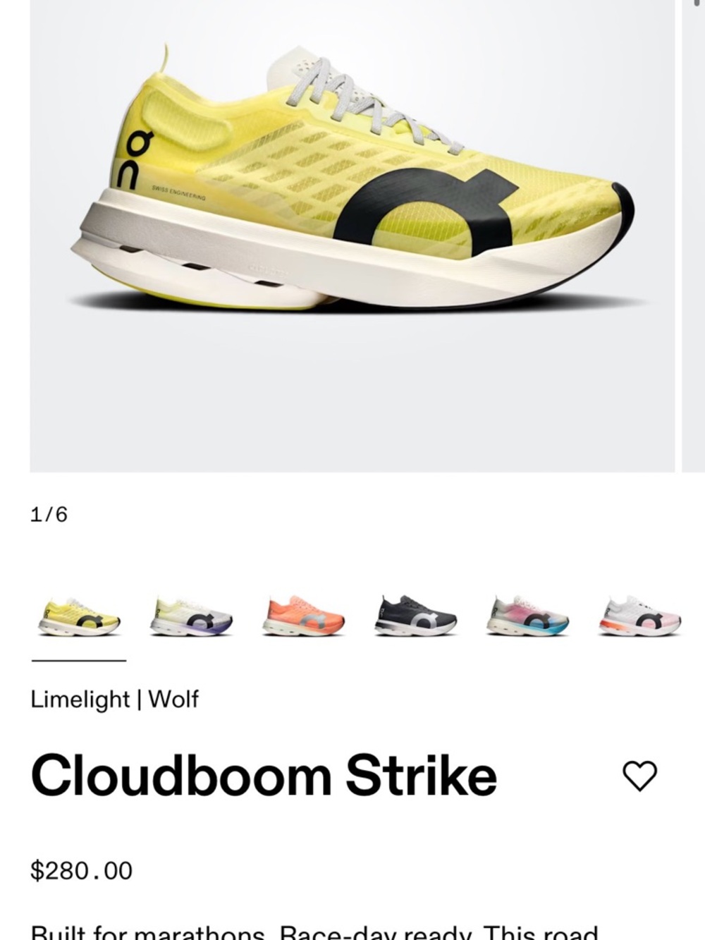 On Running Cloudboom Strike Carbon plated shoes